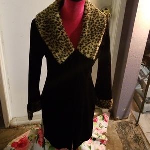 Vintage Velvet & Leopard Print Jacket